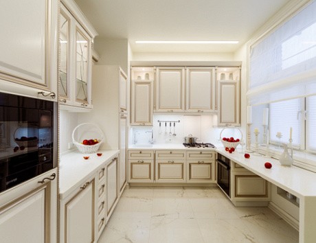 Бежевая кухня в Твери