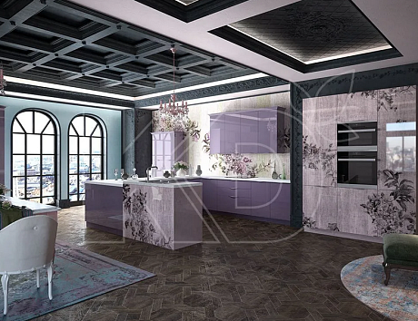 Деревянная кухня в стиле модерн