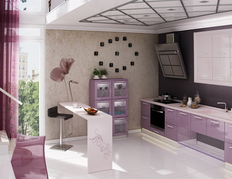 Фиолетовая кухня во Владивостоке