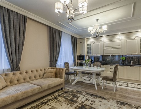 Бежевая кухня в Твери