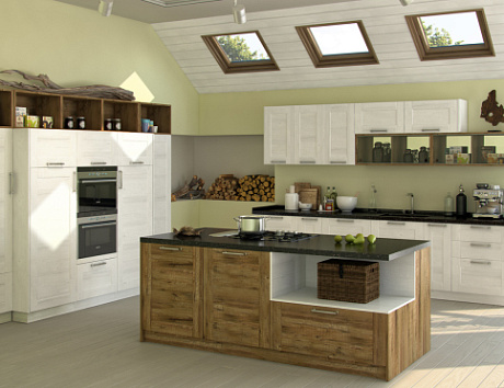 Светлая кухня в Мурманске