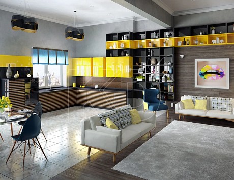 Угловая кухня в стиле модерн