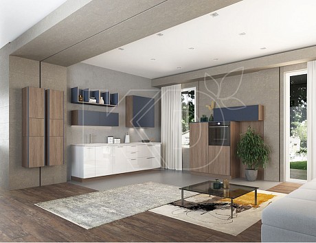 Угловая кухня в коричневых тонах