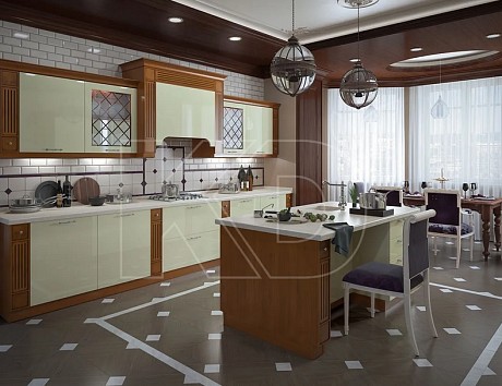 Гарнитур для кухни из массива в магазине