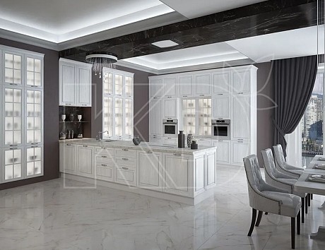 Фасады кухни классика с патиной