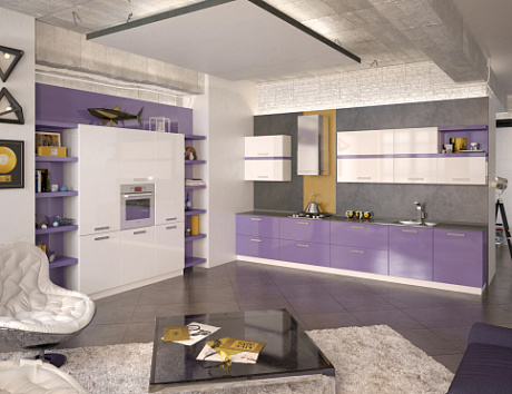 Фиолетовая кухня в Егорьевске
