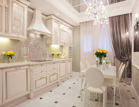 Бежевая кухня в Клину