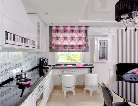 Кухонный гарнитур для маленького помещения должен быть тщательно спланирован и продуман до мелочей. Дизайн интерьера малогабаритной кухни. 